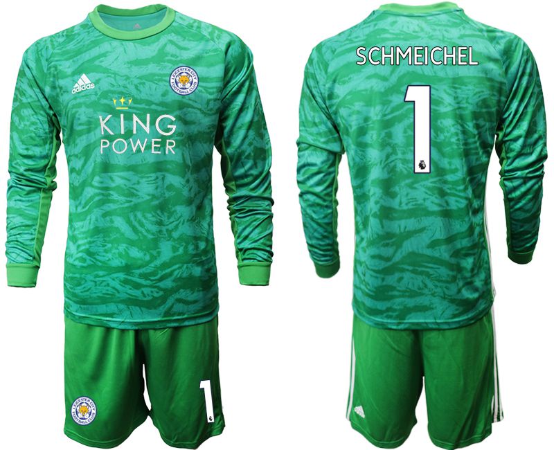 Men 2019-2020 club Leicester City green goalkeeper long sleeve #1 Soccer Jerseys->->Soccer Club Jersey